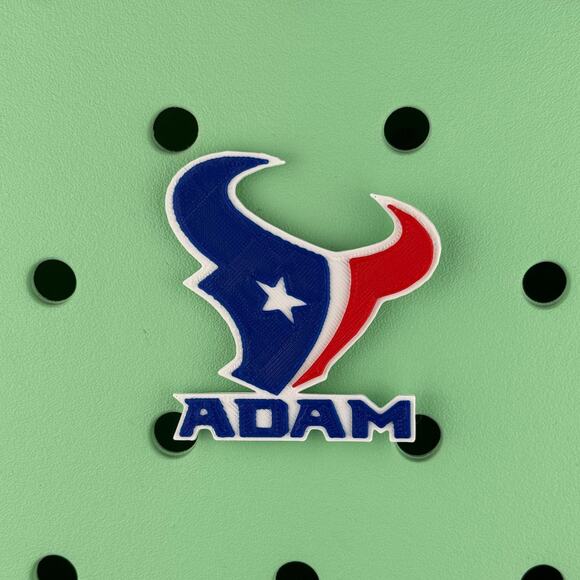 Personalized Houston Texans Bogg Bag Name Tag, Texans Bogg Bag Charms - Picture 2 of 6